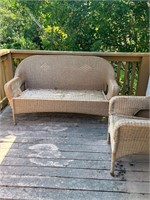 WIcker Sofa & Chair - shows wear -upstairs deck