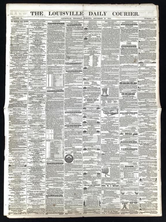 Louisville Daily Courier 1853, Advertisements