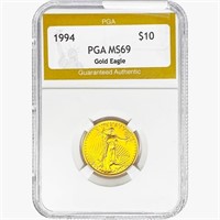 1994 1/4oz $10 AGE PGA MS69