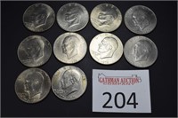 (10) 1976 Bicentennial Eisenhower Dollars