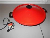 Red Electric Wok with Cord