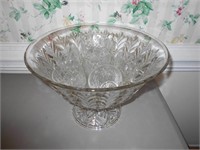 Clear Pressed Glass Punch Bowl Set