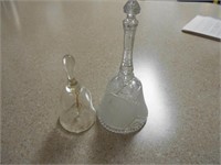2 Glass Bells 1 Frosted and 1 Clear Glass