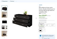 N2150  FCH Ktaxon Double Dresser  6 Drawers Blac