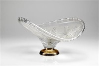 Footed cut glass center bowl