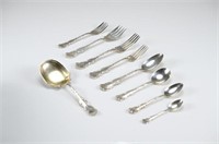 88 pieces of Birks Louis XV silver flatware