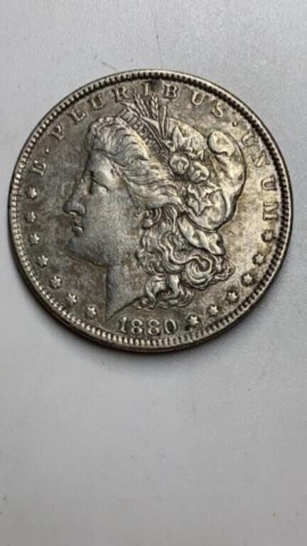 1880 Morgan silver dollar