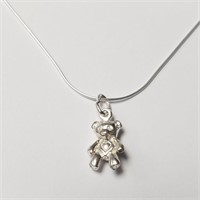 $120 Silver Bear 18" Necklace