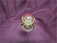 Antique Spider hat pin w/stone.