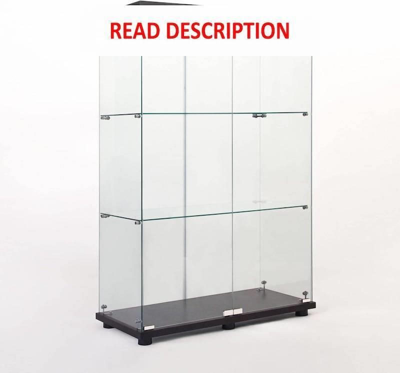 Yoluckea 49"x31"x14" 3-Tier Glass Display Cabinet