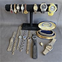 Assorted Watches & Waltham Case -as is