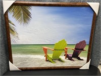 New, Tropical Get Away, Board  Picture Framed in