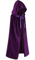 RAGENBOOG 67IN PURPLE HOODED SATIN CLOAK