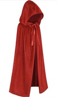 REGENBOOG 43IN RED SATIN CLOAK WITH HOOD FOR