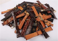LARGE LOT OF LEATHER WATCH BANDS