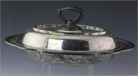 SILVER PLATE LIDDED SERVING DISH