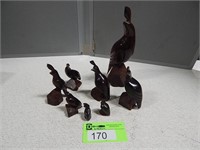 Wood carved birds