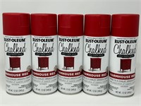 5 CANS FARMHOUSE RED RUSTOLEUM CHALKED PAINT