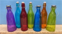 7 Coloured Flip-Top Bottles.  NO SHIPPING