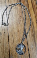 1945 Silver Walking Liberty Half Necklace