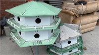 2 purple Martin bird houses, bird included