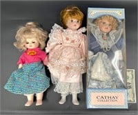 3 Cathay Porcelain Collector Dolls