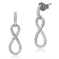 Exceptional .21ct White Sapphire Infinity Earrings