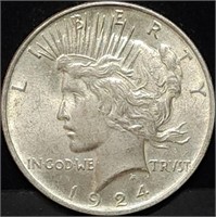 1924 Peace Silver Dollar Gem BU