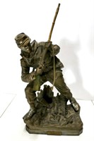 Bronze Civil War Soldier  Statue 12"T