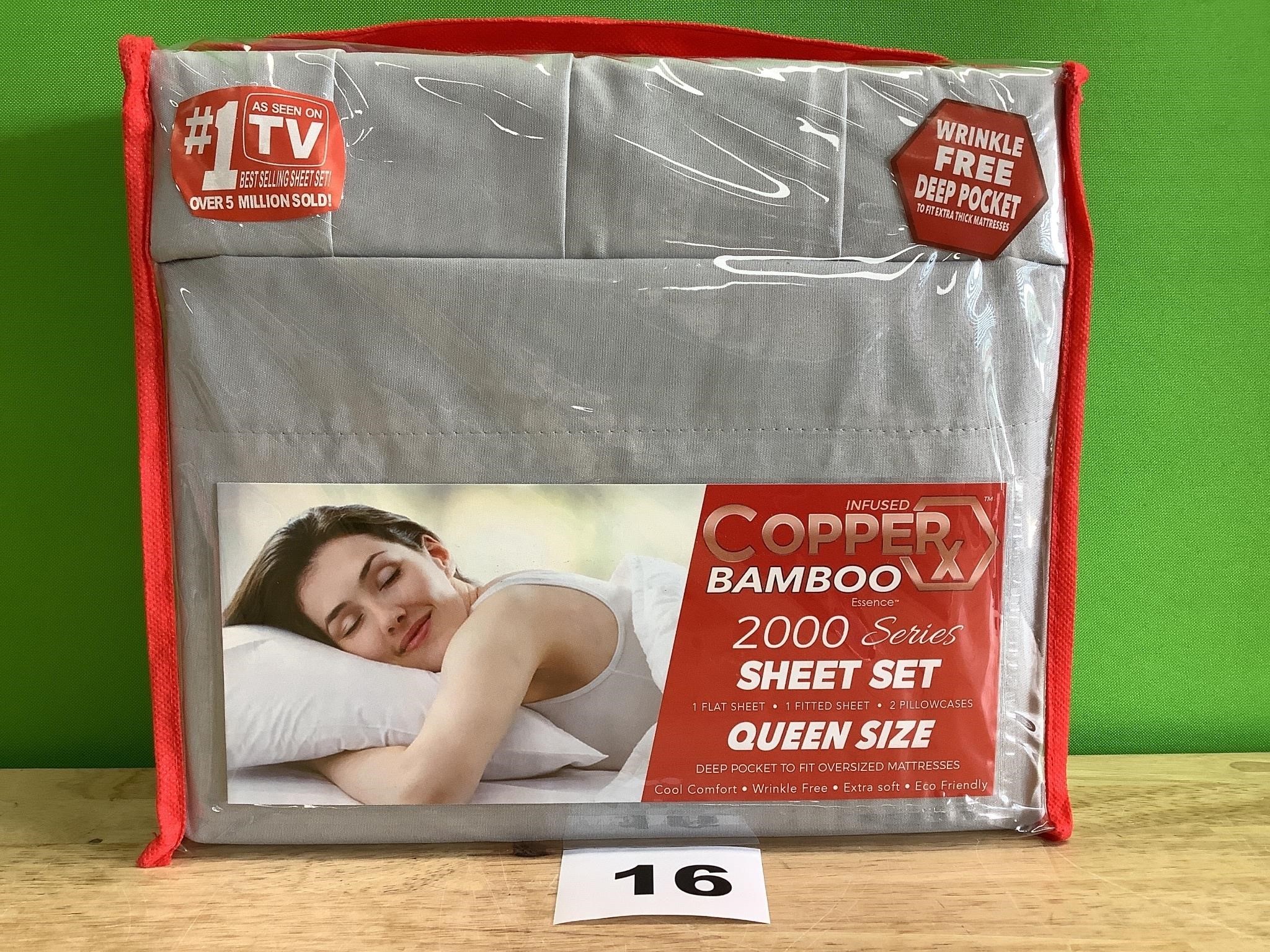 CoppeRX Infused Bamboo Essence Queen Sheet Set