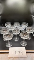 10 Pc. Etched Crystal Champagne Glasses Grapevine