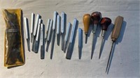 Assorted punches, chisels, and Allen Keys