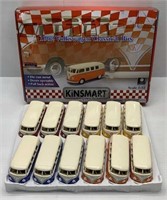 Set of 12 Kinsmart 62 VW Classical Model Buses NEW