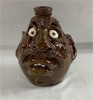 8 inch pottery face jug kings pottery Seagrove NC