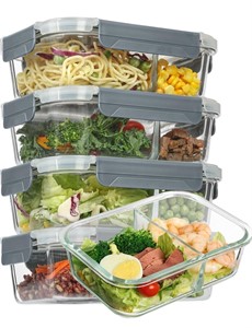 $45 33oz Glass Container Food Storage w/ Lids 4PK