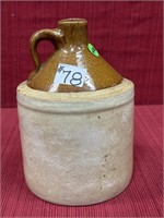 Half Gallon Stoneware Whiskey Jug, Two Toned