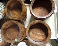 8 WOODEN  DANSK BOWLS