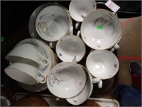 H & G CHINA W/CUPS, SAUCERS, BOWLS
