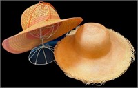 Ladies Straw Hats and Hat Holder