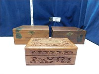 3 WOOD CIGAR BOXES