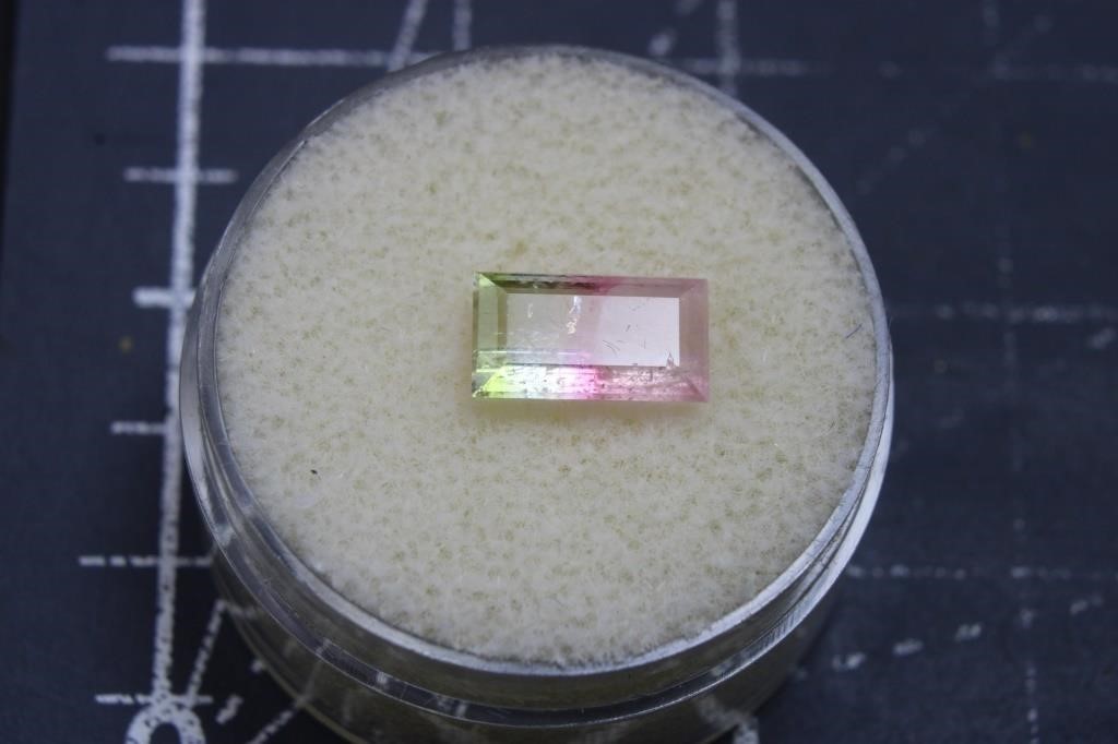 Emerald cut bicolor tourmaline 1.95ct