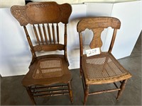 (2) Chairs w/ Caned Seats