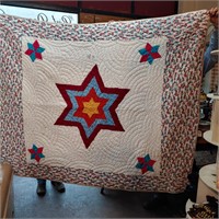 QUEEN SIZE QUILT, AND RACK