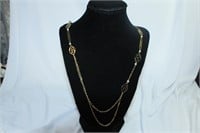Golden Station Necklace with "B"