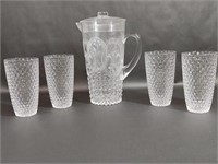 Acrylic Jewel Design Pitcher, Diamond Design Cups