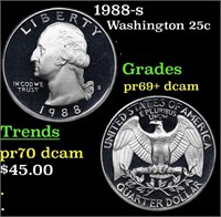 Proof 1988-s Washington Quarter 25c Grades GEM++ P