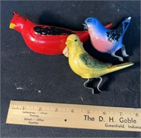 Lot Of 3 Vintage Glass Birds