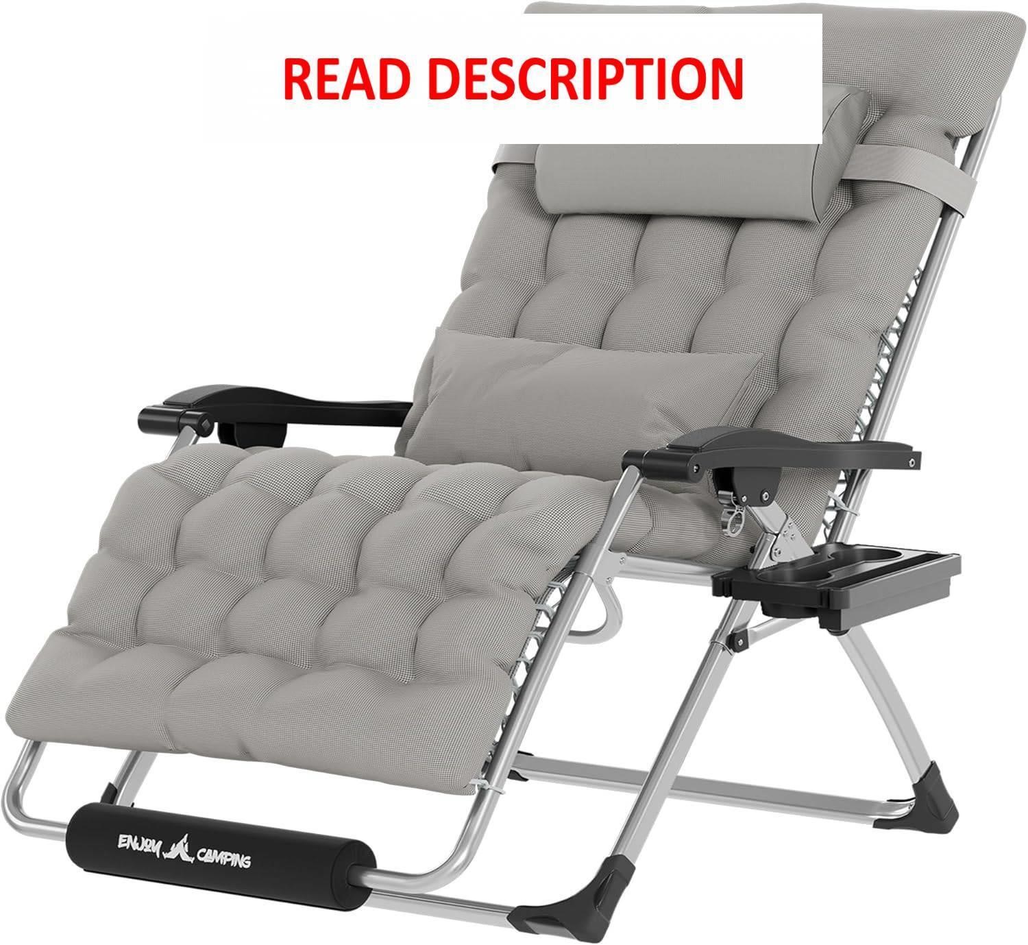 UDPATIO Oversized Zero Gravity Chair 33In XXL