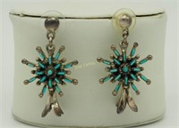 Vintage Navajo Turquoise Sterling Earrings