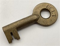 Vintage “Belt “ Brass Barrel Railroad Adlake Key